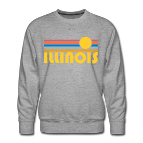 Premium Illinois Sweatshirt - Retro Sun Premium Men's Illinois Sweatshirt
