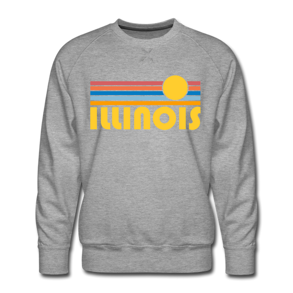Premium Illinois Sweatshirt - Retro Sun Premium Men's Illinois Sweatshirt - heather grey