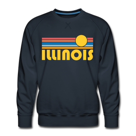 Premium Illinois Sweatshirt - Retro Sun Premium Men's Illinois Sweatshirt - navy