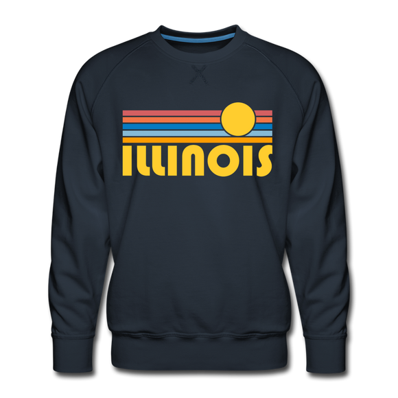 Premium Illinois Sweatshirt - Retro Sun Premium Men's Illinois Sweatshirt - navy