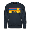 Premium Illinois Sweatshirt - Retro Sun Premium Men's Illinois Sweatshirt - navy