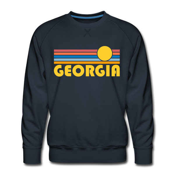 Premium Georgia Sweatshirt - Retro Sun Premium Men's Georgia Sweatshirt - navy