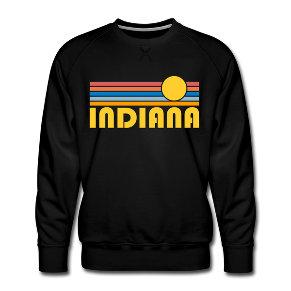 Premium Indiana Sweatshirt - Retro Sun Premium Men's Indiana Sweatshirt - black