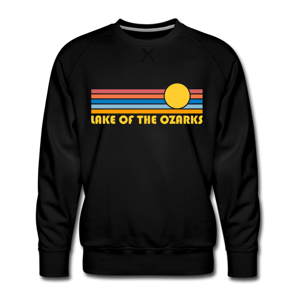 Premium Lake of the Ozarks, Missouri Sweatshirt - Retro Sun Premium Men's Lake of the Ozarks Sweatshirt - black