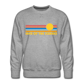 Premium Lake of the Ozarks, Missouri Sweatshirt - Retro Sun Premium Men's Lake of the Ozarks Sweatshirt - heather grey