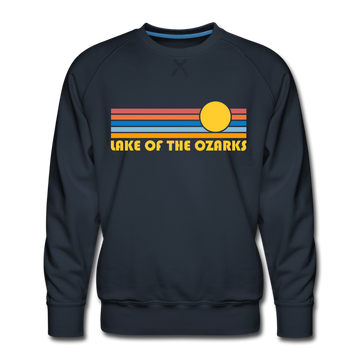 Premium Lake of the Ozarks, Missouri Sweatshirt - Retro Sun Premium Men's Lake of the Ozarks Sweatshirt - navy
