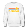 Premium Detroit, Michigan Sweatshirt - Retro Sun Premium Men's Detroit Sweatshirt - white