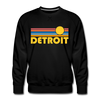 Premium Detroit, Michigan Sweatshirt - Retro Sun Premium Men's Detroit Sweatshirt - black