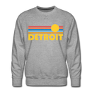 Premium Detroit, Michigan Sweatshirt - Retro Sun Premium Men's Detroit Sweatshirt - heather grey