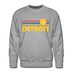 Premium Detroit, Michigan Sweatshirt - Retro Sun Premium Men's Detroit Sweatshirt - heather grey