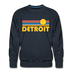 Premium Detroit, Michigan Sweatshirt - Retro Sun Premium Men's Detroit Sweatshirt - navy