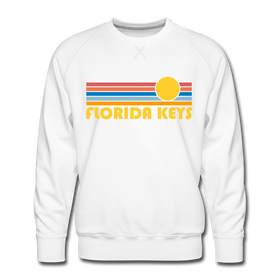 Premium Florida Keys, Florida Sweatshirt - Retro Sun Premium Men's Florida Keys Sweatshirt - white