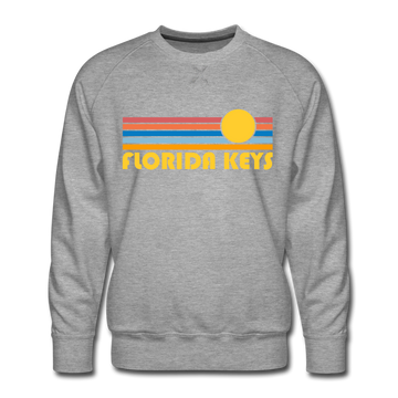 Premium Florida Keys, Florida Sweatshirt - Retro Sun Premium Men's Florida Keys Sweatshirt - heather grey