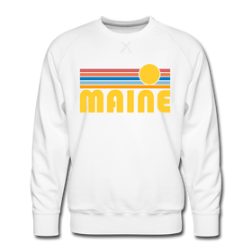 Premium Maine Sweatshirt - Retro Sun Premium Men's Maine Sweatshirt - white