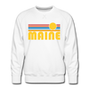 Premium Maine Sweatshirt - Retro Sun Premium Men's Maine Sweatshirt - white