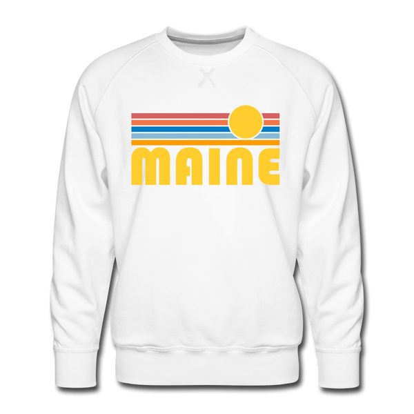 Premium Maine Sweatshirt - Retro Sun Premium Men's Maine Sweatshirt - white