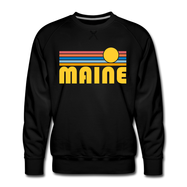 Premium Maine Sweatshirt - Retro Sun Premium Men's Maine Sweatshirt - black