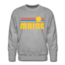 Premium Maine Sweatshirt - Retro Sun Premium Men's Maine Sweatshirt - heather grey