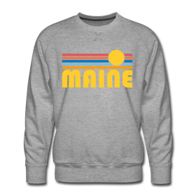 Premium Maine Sweatshirt - Retro Sun Premium Men's Maine Sweatshirt - heather grey