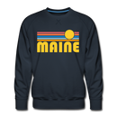 Premium Maine Sweatshirt - Retro Sun Premium Men's Maine Sweatshirt - navy