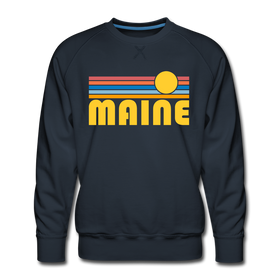 Premium Maine Sweatshirt - Retro Sun Premium Men's Maine Sweatshirt - navy