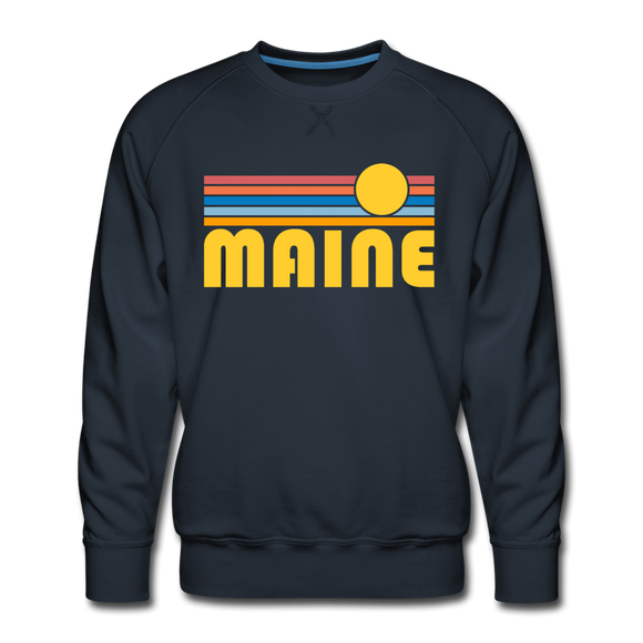 Premium Maine Sweatshirt - Retro Sun Premium Men's Maine Sweatshirt - navy