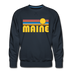 Premium Maine Sweatshirt - Retro Sun Premium Men's Maine Sweatshirt - navy