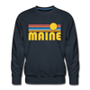 Premium Maine Sweatshirt - Retro Sun Premium Men's Maine Sweatshirt - navy