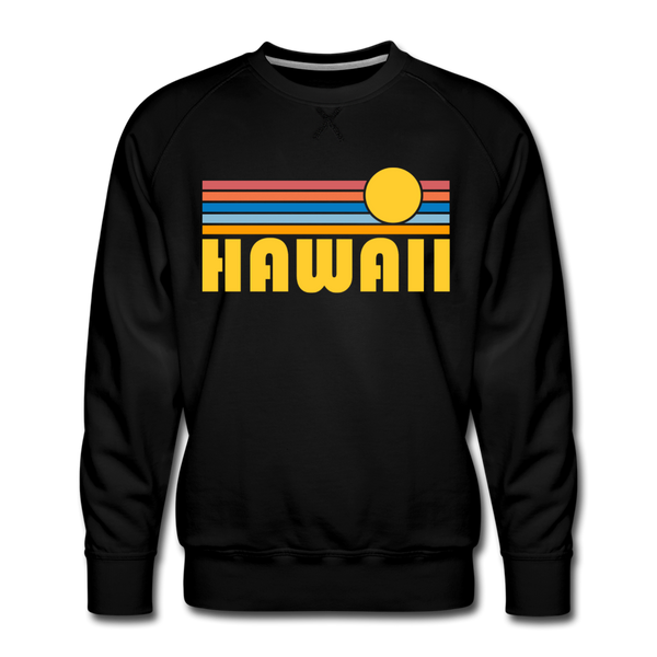 Premium Hawaii Sweatshirt - Retro Sun Premium Men's Hawaii Sweatshirt - black