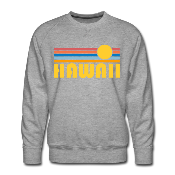 Premium Hawaii Sweatshirt - Retro Sun Premium Men's Hawaii Sweatshirt - heather grey