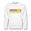 Premium Massachusetts Sweatshirt - Retro Sun Premium Men's Massachusetts Sweatshirt - white