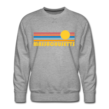 Premium Massachusetts Sweatshirt - Retro Sun Premium Men's Massachusetts Sweatshirt - heather grey
