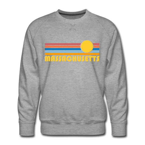Premium Massachusetts Sweatshirt - Retro Sun Premium Men's Massachusetts Sweatshirt - heather grey