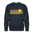 Premium Massachusetts Sweatshirt - Retro Sun Premium Men's Massachusetts Sweatshirt - navy