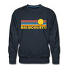 Premium Massachusetts Sweatshirt - Retro Sun Premium Men's Massachusetts Sweatshirt - navy