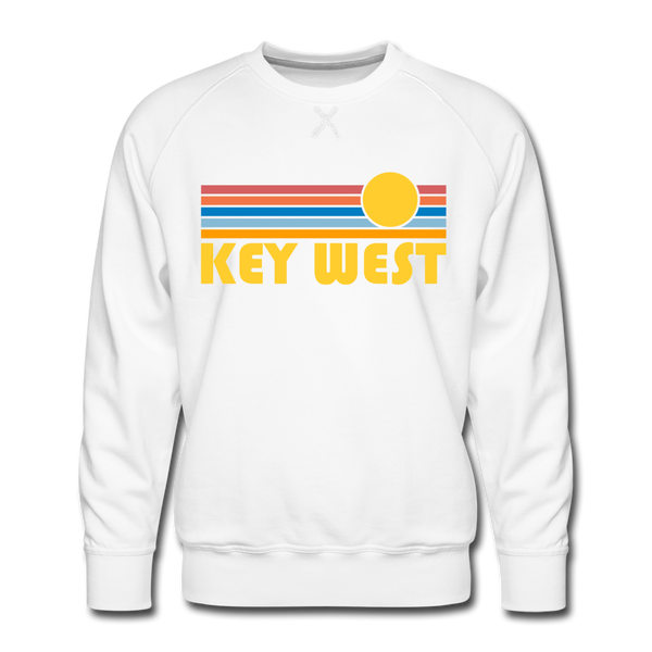 Premium Key West, Florida Sweatshirt - Retro Sun Premium Men's Key West Sweatshirt - white