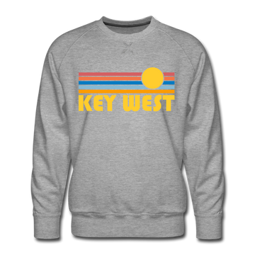 Premium Key West, Florida Sweatshirt - Retro Sun Premium Men's Key West Sweatshirt - heather grey
