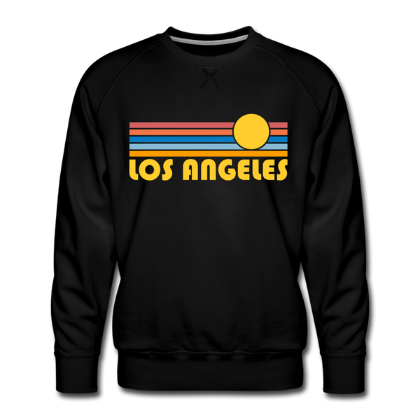 Premium Los Angeles, California Sweatshirt - Retro Sun Premium Men's Los Angeles Sweatshirt - black
