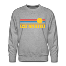 Premium Los Angeles, California Sweatshirt - Retro Sun Premium Men's Los Angeles Sweatshirt - heather grey