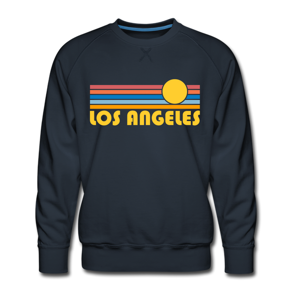 Premium Los Angeles, California Sweatshirt - Retro Sun Premium Men's Los Angeles Sweatshirt - navy