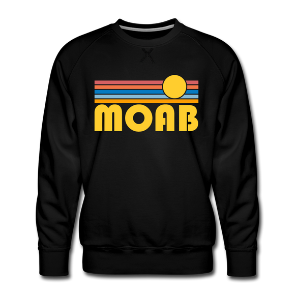 Premium Moab, Utah Sweatshirt - Retro Sun Premium Men's Moab Sweatshirt - black
