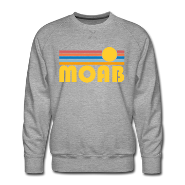 Premium Moab, Utah Sweatshirt - Retro Sun Premium Men's Moab Sweatshirt - heather grey