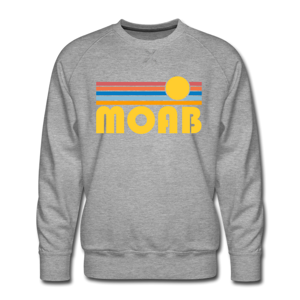 Premium Moab, Utah Sweatshirt - Retro Sun Premium Men's Moab Sweatshirt - heather grey