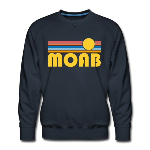 Premium Moab, Utah Sweatshirt - Retro Sun Premium Men's Moab Sweatshirt - navy