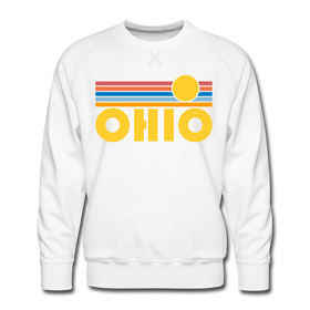 Premium Ohio Sweatshirt - Retro Sun Premium Men's Ohio Sweatshirt - white