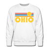 Premium Ohio Sweatshirt - Retro Sun Premium Men's Ohio Sweatshirt - white
