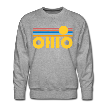 Premium Ohio Sweatshirt - Retro Sun Premium Men's Ohio Sweatshirt - heather grey