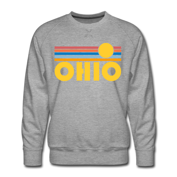 Premium Ohio Sweatshirt - Retro Sun Premium Men's Ohio Sweatshirt - heather grey