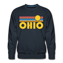 Premium Ohio Sweatshirt - Retro Sun Premium Men's Ohio Sweatshirt - navy