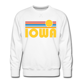 Premium Iowa Sweatshirt - Retro Sun Premium Men's Iowa Sweatshirt - white